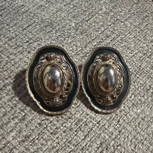 1928 VTG Gold and Black Earrings